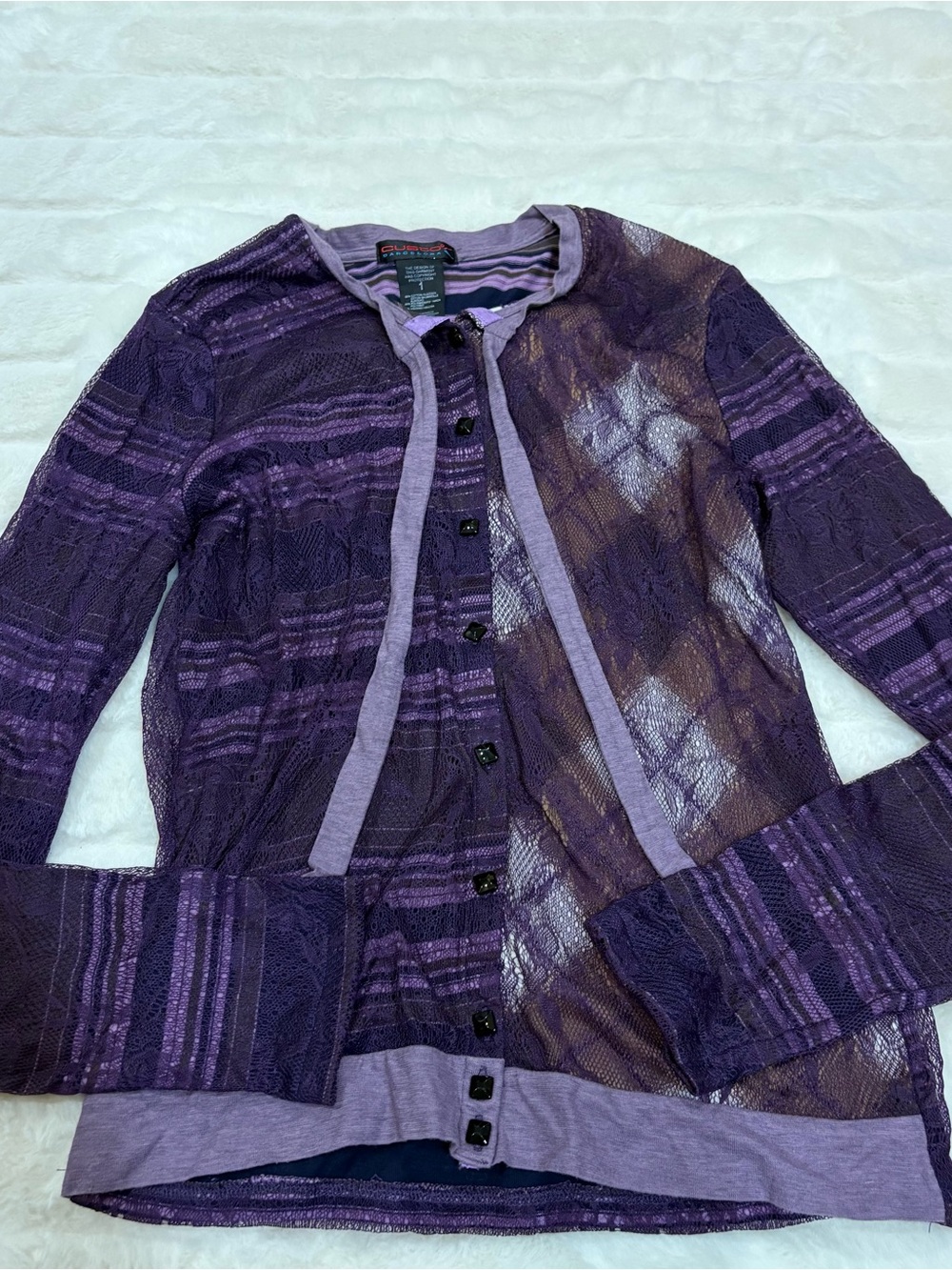 Custo Barcelona Purple Lace Button-Front top
